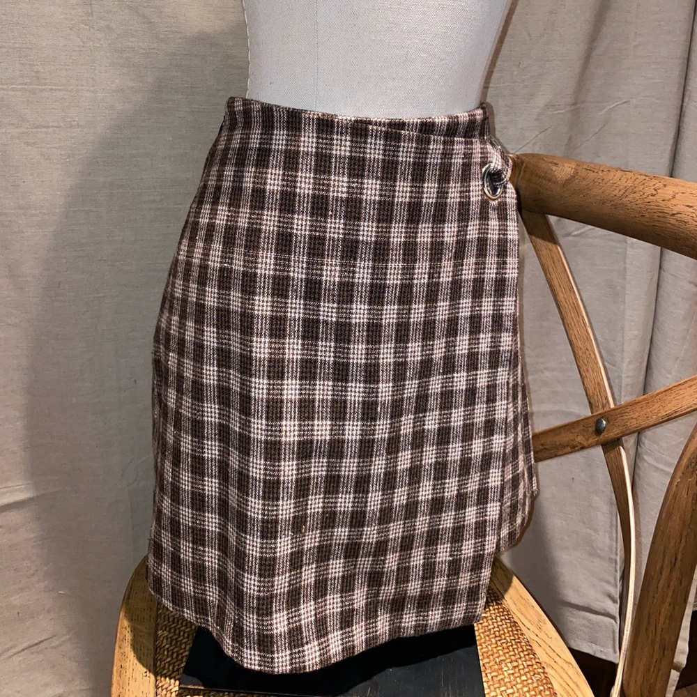 Brown Plaid Skirt